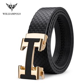 Mens Leather Belt Metal Automatic Buckle Brand High Quality Luxury
