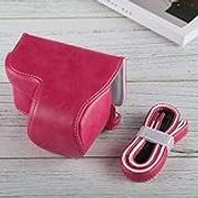 Camera & Photo Accessories Full Body Camera PU Leather Case Bag with Strap for Sony A6000 / A6300 / Nex 6(Black) (Color : Magenta)