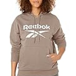 Reebok Women's Standard Big Hoodie, Boulder Grey/White Logo, Small