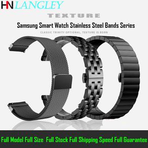 20 22mm Band For Samsung Gear S3 S2 Sport S4 Smart Watch Strap Galaxy Watch Active2 42mm 46mm Milanese Stainless Steel Wristband