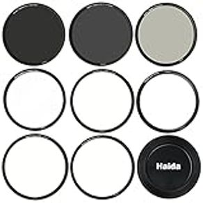 Haida HD4728-82 67mm 72mm 77mm / 82mm Deluxe Magnetic Filter Set MC Optical Glass Incl Adapter, ND64, ND1000, CPL,UV, Magnetic Lens Cap, Tortoise Case, 3 Step Rings