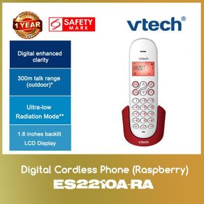 VTECH ES2210A-RA Colour Series Digital Cordless Phone (Raspberry) WITH 1 YEAR WARRANTY