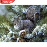 HUACAN DIY Pictures By Number Squirrel Kits Home Decor Painting By Numbers Animal Drawing On Canvas HandPainted Art Gift