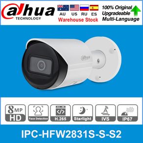 Dahua POE IP Camera 8MP 4K POE SD Card Slot H.265+ IVS Onvif IP67 Starlight Mini Bullet Network IP Camera IPC-HFW2831S-S-S2