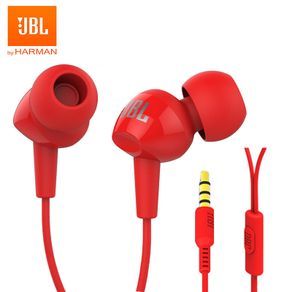 JBL C100Si Original 3.5mm Wired Stereo Earphones Deep Bass Music Sports Headset Running Earphone Hands-free Call with Microphone