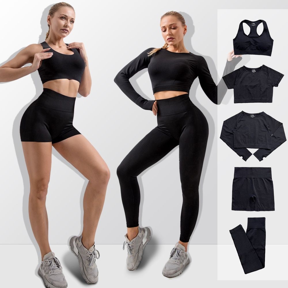 Seamless Yoga Set Women Sport Suit Workout Outfit Fitness Gym Sets