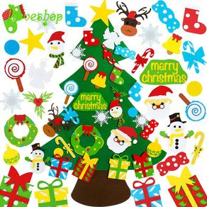 Felt Christmas Tree for Toddlers, Christmas Decorations, Kids DIY Christmas Ornaments, Door Hanging Felt Decoration