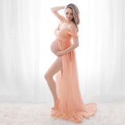 Maternity Dresses for Photo Shoot Chiffon Pregnancy Dress Photography Props Maxi Gown Dresses for Pregnant Women Clothes 2021