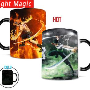 Anime Coffee Cup Mug One Piece Luffy Zoro Ace Hot Changing Color