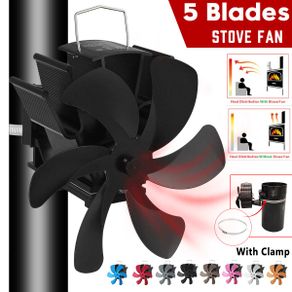 4 Blade Heat Powered Stove Fan Log Wood Burner Eco Friendly Quiet