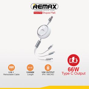 [Remax Energy]  RC-C029 Linon Series 66W High Power  3 In 1 Retractable Fast Charging Cable
