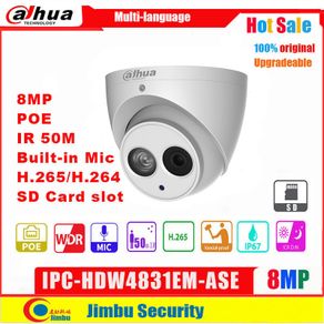 Dahua IP Camera IPC-HDW4831EM-ASE 8MP POE  Face Detection IR50m built-in Mic H.265 Micro SD Up T 128GB memory  IP67 CCTV Camera
