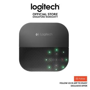 Logitech P710e Mobile Speakerphone for Hands-Free Calls, Long Battery Life, Noise-Cancelling Mic