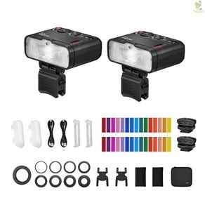 Godox MF12-K2 2PCS Macro Flash 2.4G Wireless Transmission Control Guide Number 16 TTL M Mode with Colorful Filter Cold S   A0220