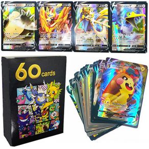 60Pcs Vmax cards V GX EX English version anime collection Trading card  booster shiny cards pokemon toy for kids - Realistic Reborn Dolls for Sale