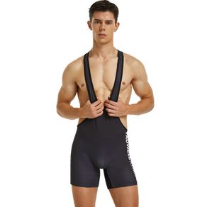 Men's Wrestling Singlet Undershirts Bodysuit Elastic Breathable Sexy Multifunctional Training Jumpsuits