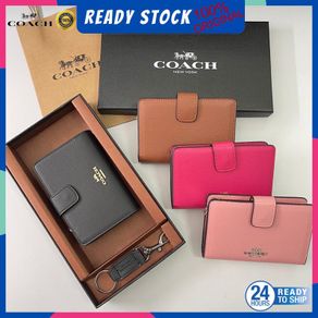 Coach F73867 Snap Card Case in Black Signature Crossgrain Leather Snap  Closure - Women's Wallet