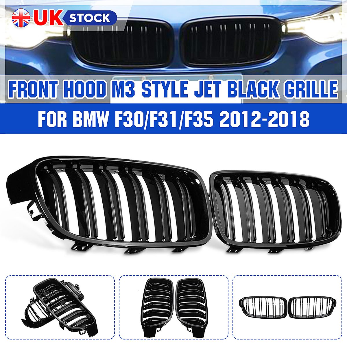 black 1pair color front bumper grille for bmw f30 320i 328i 335i 2012 2018  Prices and Specs in Singapore, 01/2024