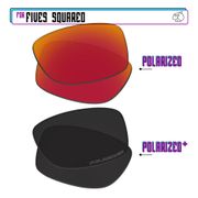 EZReplace Polarized Replacement Lenses for - Oakley Fives Squared Sunglasses - Black P Plus-Red P