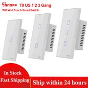 Sonoff T0 US 1/2/3 Gang Wifi Switch Smart Home Remote Control Wall Touch Timer Switch Ewelink APP Works With Alexa Google Home