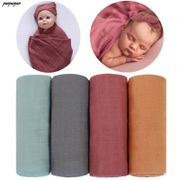 Quick-drying Bamboo Cotton Blankets Baby Muslin Swaddle Wrap Solid Plain Color Safe Infant Newborn Bath Towel Cloth 120x120cm