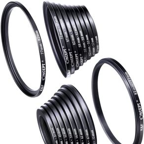 18Pcs Lens Filter Ring Adapter Down 37-82mm For Canon Nikon Camera