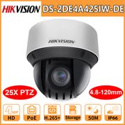 Hikvision PTZ IP Camera Security DS-2DE4A425IW-DE Original HD 4MP 4.8-120mm 25X Zoom Network PoE H.265+ IK10 ROI WDR DNR Webcam