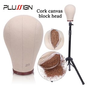 Plussign 21-25 Canvas Block Head Mannequin Head Wig Making Display  Styling Head With Common Size