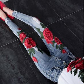 Plus size stretch embroidered on sale jeans