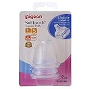 Pigeon Softouch Peristaltic Plus Nipple Blister Pack, Small, (Pack of 2) (Packaging may vary)