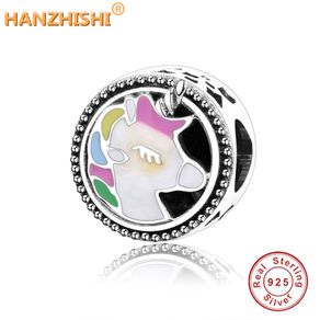 Authentic 925 Sterling Silver Color Enamel Horse Head Charms Beads Fit Original pan Charms Bracelet DIY Jewelry Making 2018