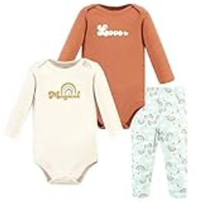 Hudson Baby Unisex Baby Long-Sleeve Bodysuits and Pants, Magical Rainbow, 6-9 Months, Magical Rainbow, 6-9 Months