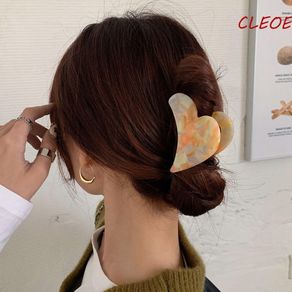 CLEOES Acetate Catch Clip Sweet Simple All-match Semicircle Love Cloud Marble texture Female Hair Accessories