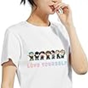 Bulletproof Youth League Print White black T-Shirt Ms. Korea Harajuku JIN  SUGA J HOPE JIMIN V JUNGKOOK Cartoon Girl Top T-Shirt _ - AliExpress Mobile