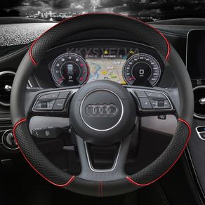 Microfiber Leather Car Steering Wheel Cover Non-Slip 38cm For Audi A1 A3 A4 A5 A6 A7 A8 Q2 Q3 Q5 Q7 Q8 R8 Auto Accessories