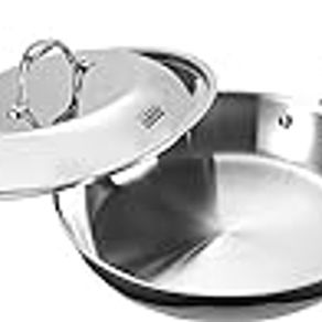 Cooks Standard Multi-Ply Clad Stainless Steel frying pan, Silver, 12 inch with Lid, NC-00239