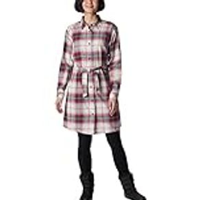 Columbia Women's Holly Hideaway Flannel Dress, Red Lily Ombre Tartan, Small