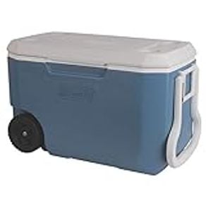 Coleman Portable Cooler with Wheels | Xtreme Wheeled Cooler, 50-Quart, Blue/White