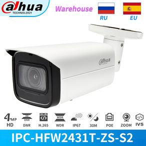 Dahua IP Camera 4MP Bullet IR PoE 4X Zoom CCTV Security Camera Outdoor IPC-HFW2431T-ZS-S2 Metal IPC With SD Card Slot IP67 cam