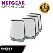NETGEAR RBK854 Orbi Tri-Band WiFi 6 Ultra Performance Mesh System – Wifi 6 Router With 3 Satellite Extenders Coverage up to 10000 sq. ft. and 100+ Devices AX4200 Mesh WiFi (Up to 6Gbps)( RBK852 + 2 X RBS850 )