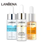 LANBENA 24K Gold Six Peptides Serum Vitamin C+Hyaluronic Acid Anti-Aging Face Cream Acne Moisturizing Whitening Skin Care