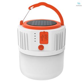 Portable Solar Rechargeable LED Flashlight Camping Tent Light Lantern Lamp
