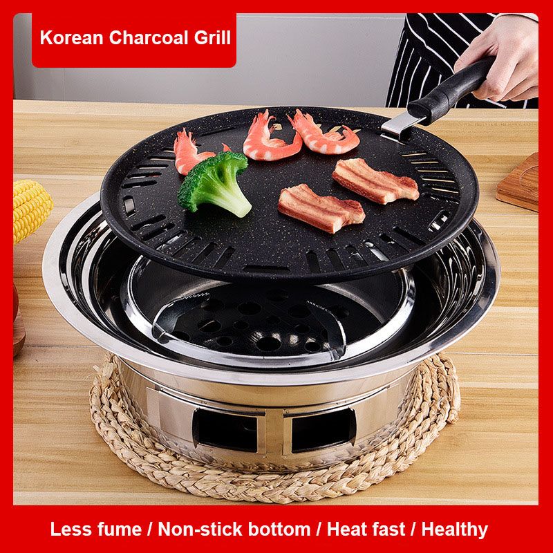 3 Shape 32cm Korean Maifan Stone Grill Pan Non-stick Portable Household  Outdoor BBQ Plate Smokeless Aluminum Tray Hot New - AliExpress