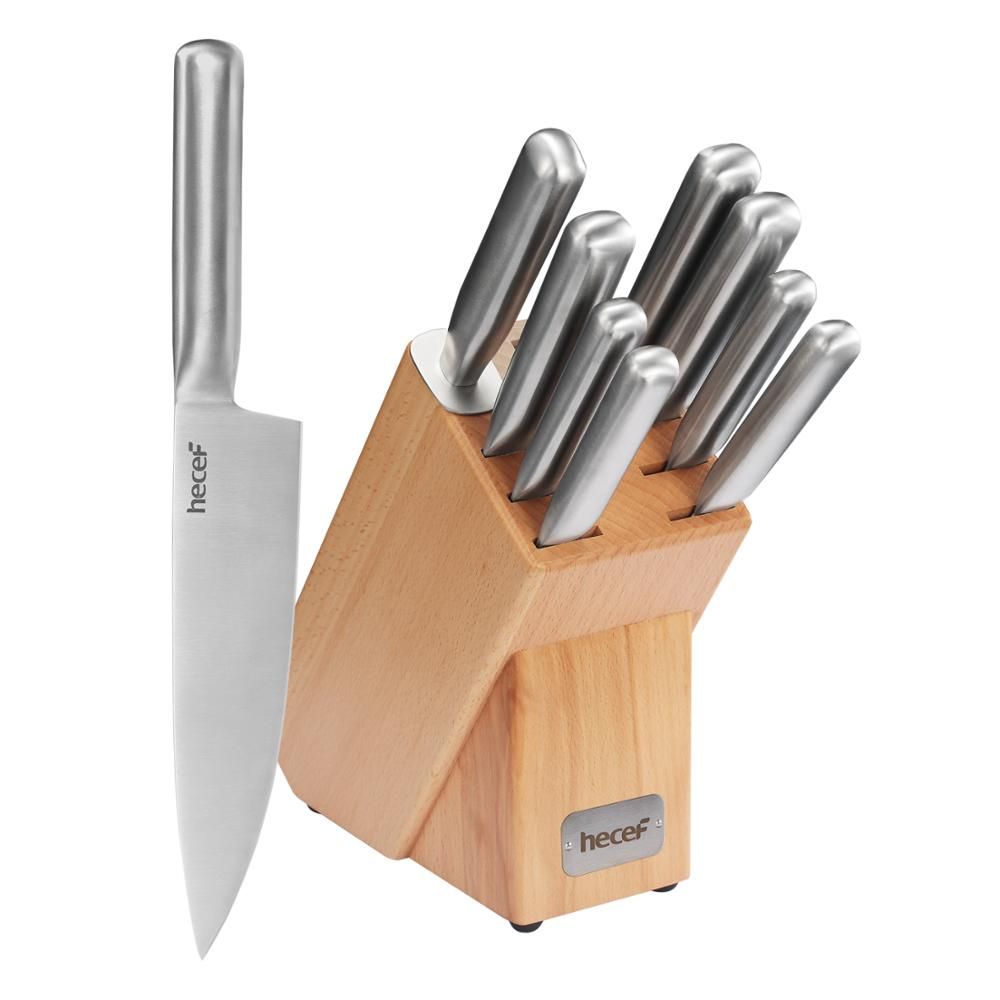 Schmidt Brothers - Carbon 6, 15-Piece Kitchen Knife Set, High-Carbon  Stainless Steel Cutlery with Downtown Acacia and Acrylic Magnetic Knife  Block and