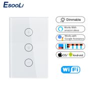 Tuya Smart Life Wifi Smart Wall Touch Light Dimmer Switch EU/UK/US Standard APP Remote Control Work with Amazon Alexa and Google