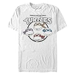 Nickelodeon Big & Tall Teenage Mutant Ninja Turtles Four Guys and Logo Men's Tops Short Sleeve Tee Shirt, White, Big Tall