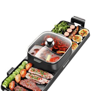 Electric grill home Korean multi-function barbecue machine frying pan dual-use smokeless grilled hot pot one pot