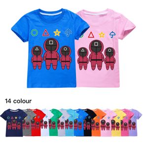 Squid Game Korean Clothes Shirt Kids Fashion Graphic T-Shirt Children Cotton Tshirt Boys Girls Casual Loose T Shirt