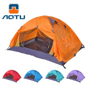 waterproof outdoor tent 1-2person fiberglass waterproof breathable tent for hiking camping trekking
