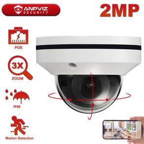 Anpviz 2MP POE IP PTZ Camera 3X Zoom 2.8~8mm Motorized Lens Security Camera Weatherproof IP66  30m IR Hikvision Compatible